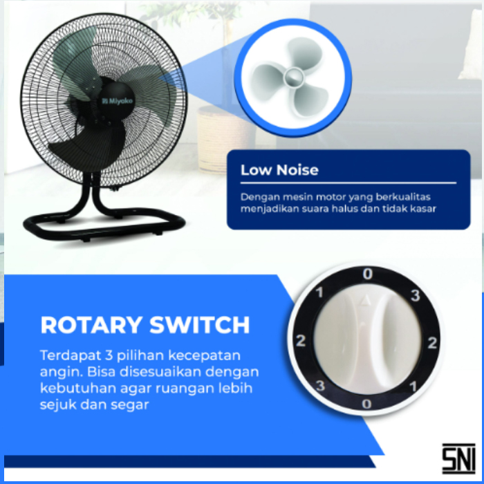 Miyako Industrial Desk Fan Alumunium 18 inch - KLB18